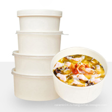Белая бумажная тарелка для супа Салатница на вынос